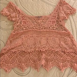 Crotchet pink blouse